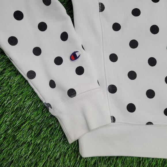 Vintage Y2K Champion Polka-Dot Hoodie Womens Medium 19x21 Reverse-Weave - Picture 6 of 13